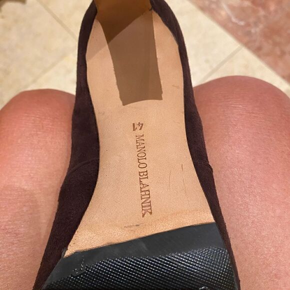 Brown suede slip on Manolo Blahnik booty in size 41 - Picture 6 of 16
